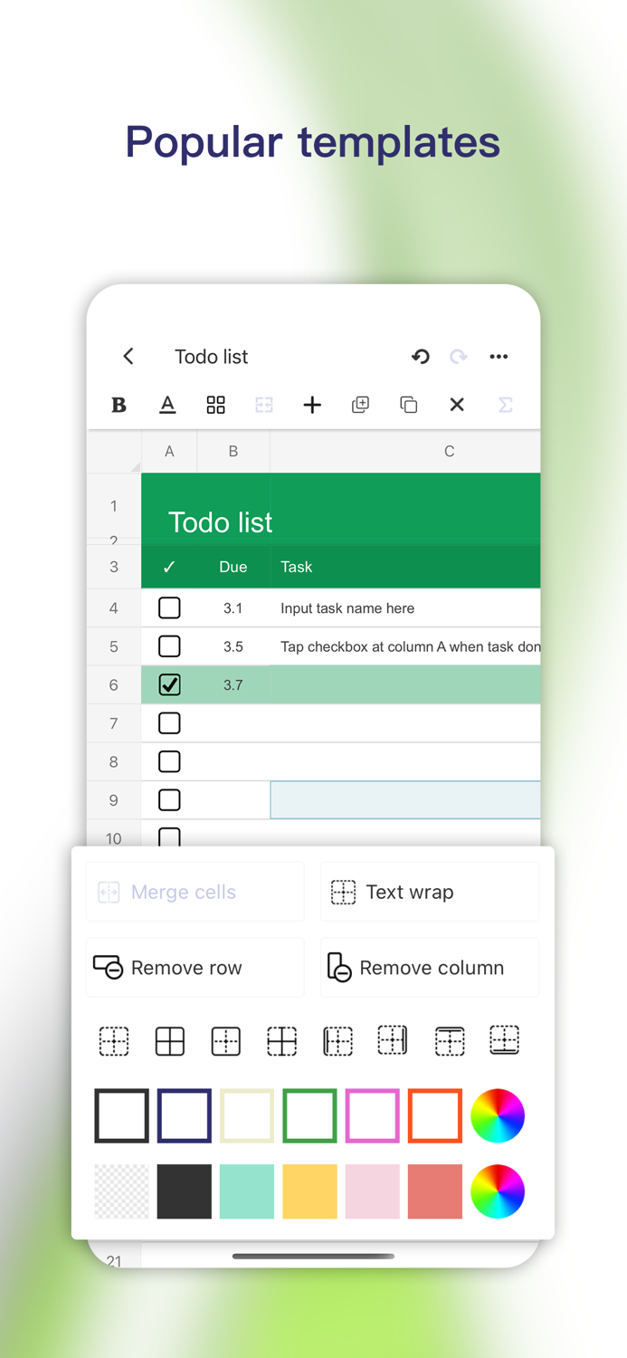 Simple Spreadsheetview and edit