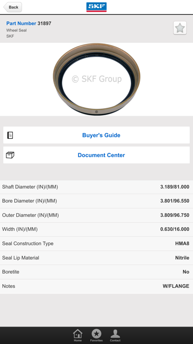 SKF Parts Info Screenshot