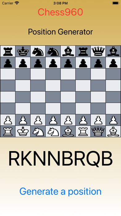 Chess960 - Generate Position Screenshot