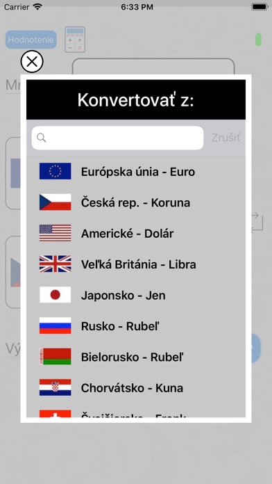 Kurzy valut Screenshot
