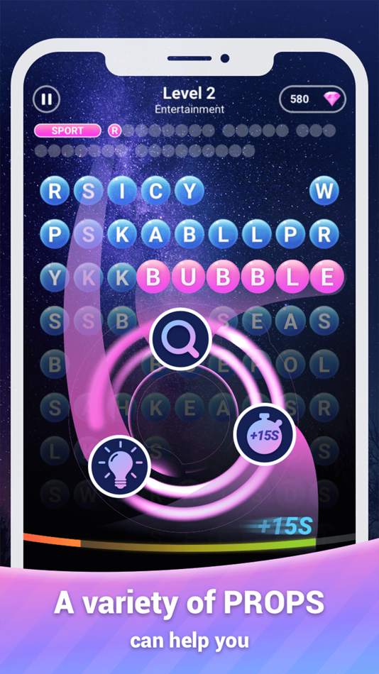#2. Scrolling Words Bubble (iOS) Por: ASTER PLAY