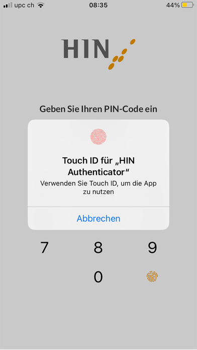 HIN Authenticator Screenshot