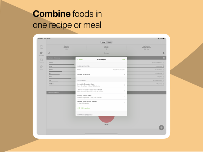 MooveFit Calorie Keto Counter