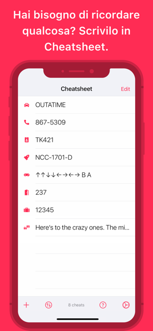 ‎Cheatsheet Appunti Screenshot