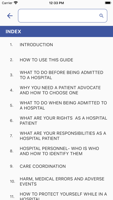 Patients Hospital Safety Guide Screenshot