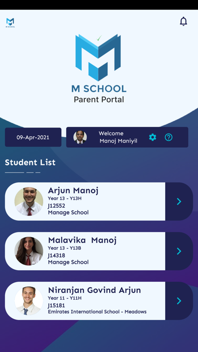 M School Parent Portal Screenshot