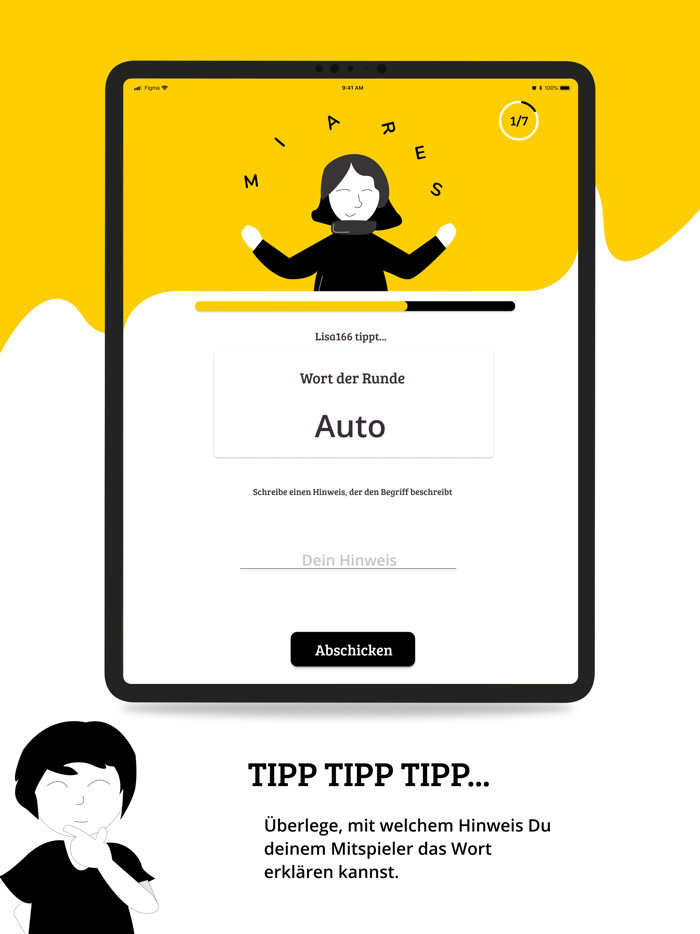 1 Wort and 1 Hinweis - Teamspiel