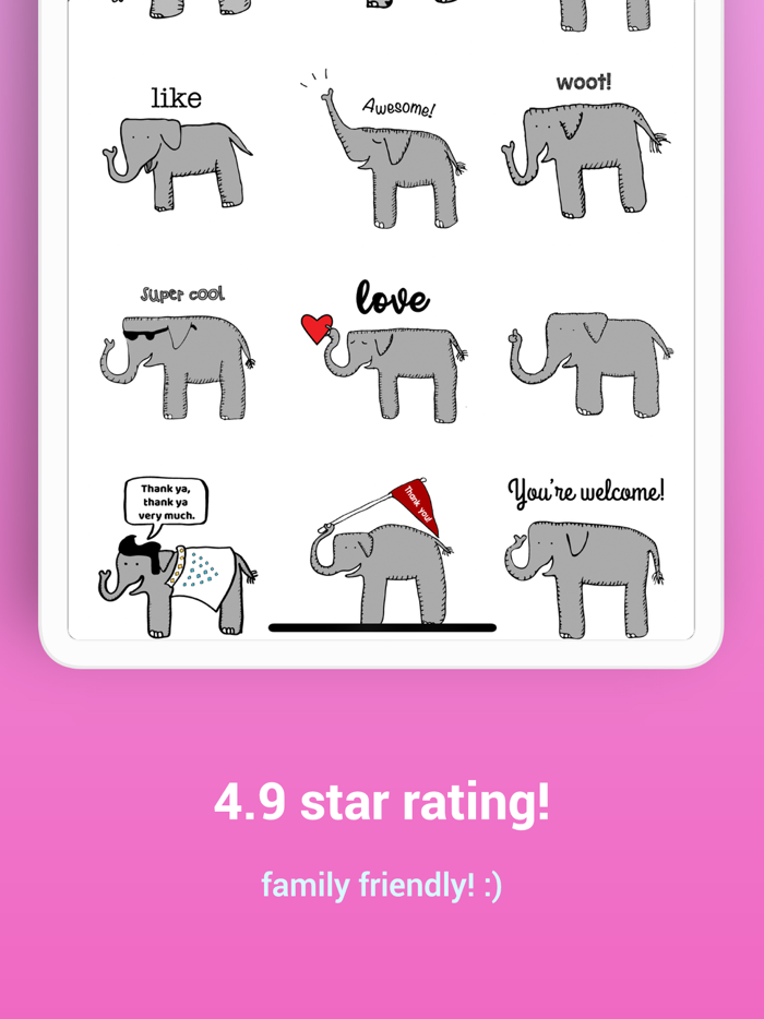 Happy Elephant Stickers