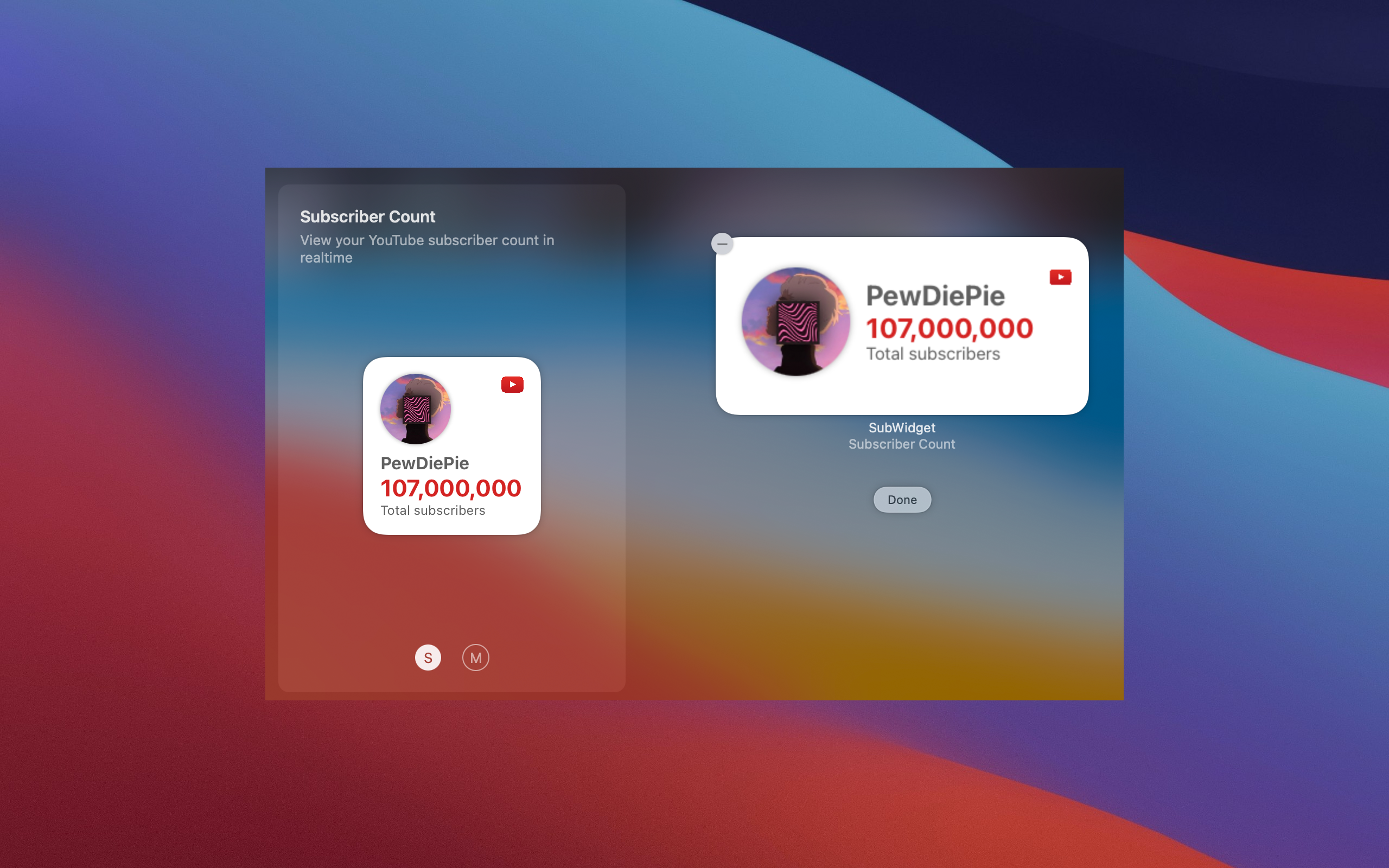 SubWidget: Widget for YT screenshot 13