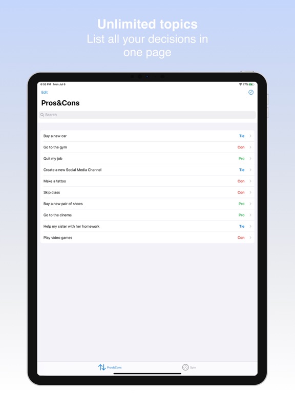 Screenshot #4 pour Pros & Cons - Decision Pro