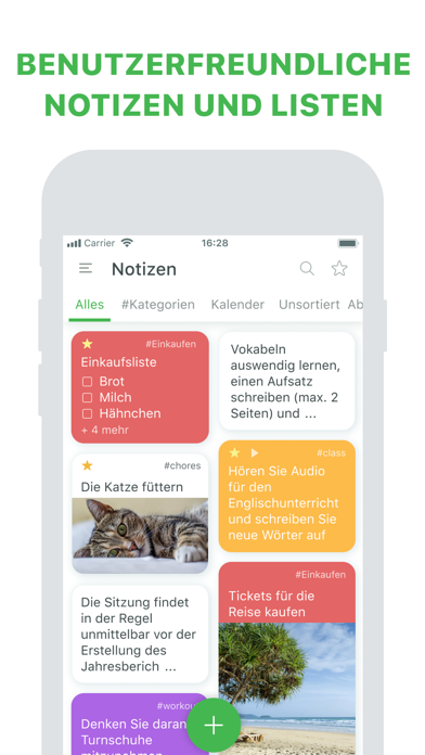 Notizen, Notizbuch, Listen