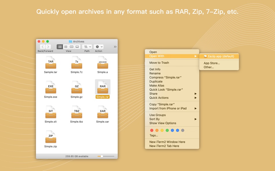 #1. EasyRAR-Unarchiver for RAR&7z (macOS) 게시자: 少兵 付