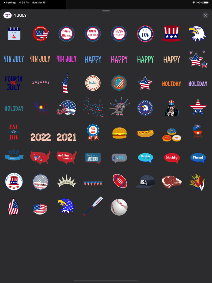USA JULY 4 Sticker Pack