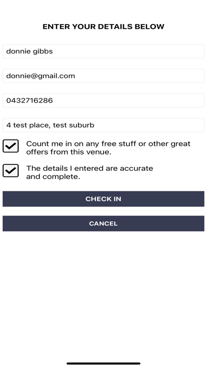 Quick Check In Client