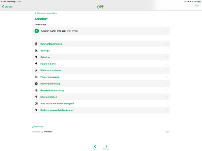 GAF Recyclingkalender