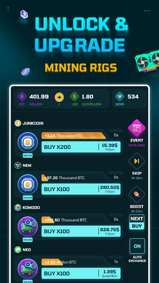 #2. Idle Crypto Miner Game (iOS) By: Austin Belkiewitz