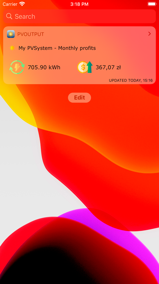 #2. PV Output Widget (iOS) Podle: Maciej Gulda