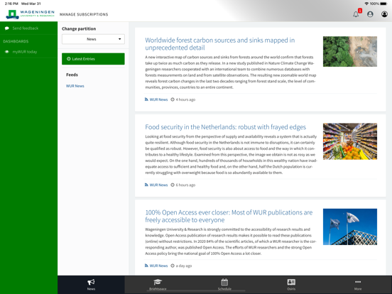 myWUR today iPad app afbeelding 2