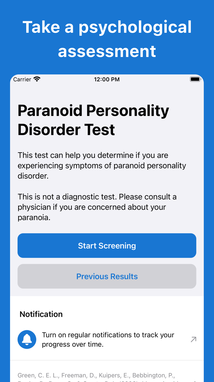 Paranoid Personality D. Test