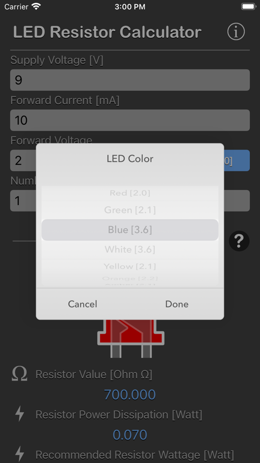 #2. LED Resistor Calculator Plus (iOS) 由: Nitrio