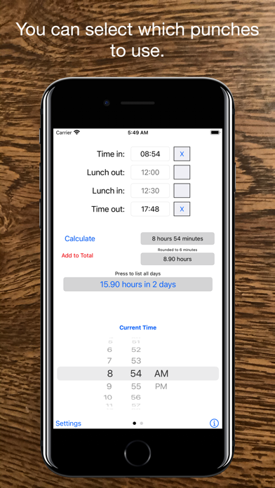 Screenshot #2 pour Time Clock Helper