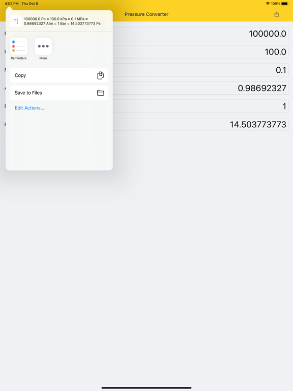 Screenshot #5 pour Pressure Converter Psi Bar Pa