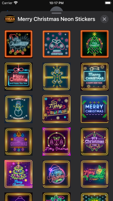 Merry Christmas Neon Stickers Screenshot