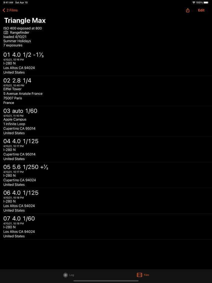 Yafra - EXIF for analog film