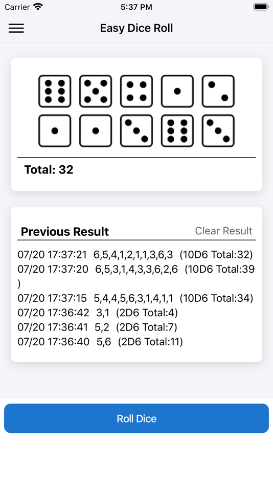 #2. Easy Dice Roll (iOS) 由: Kouji Yamauchi