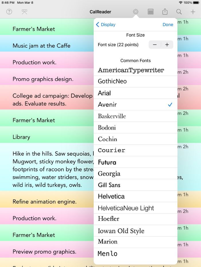 CalReader - Calender logs