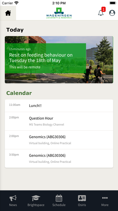 myWUR today Screenshot