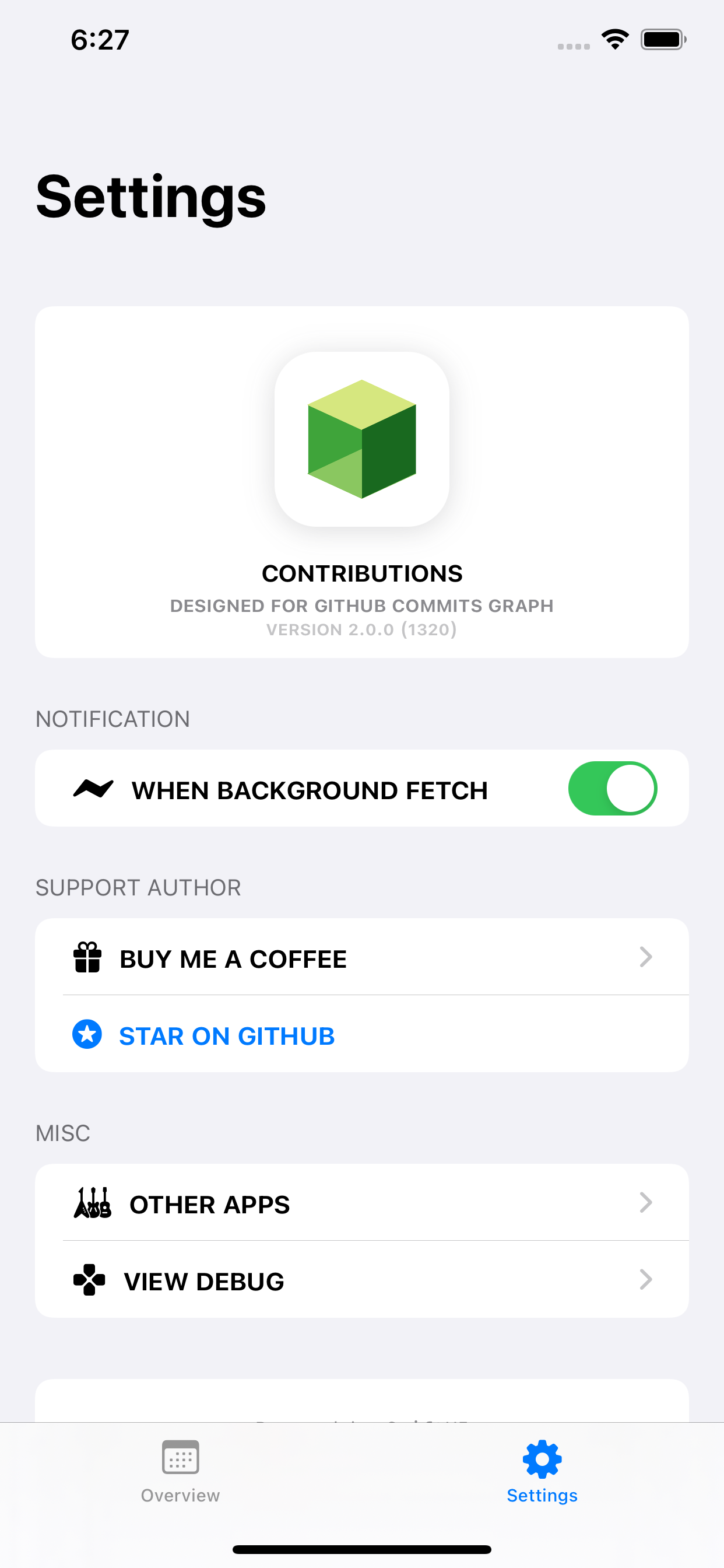 Contributions for GitHub