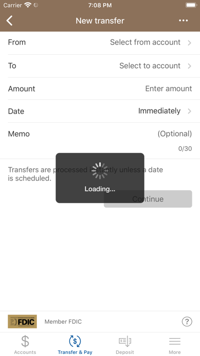 Milford Bank Mobile Banking Screenshot