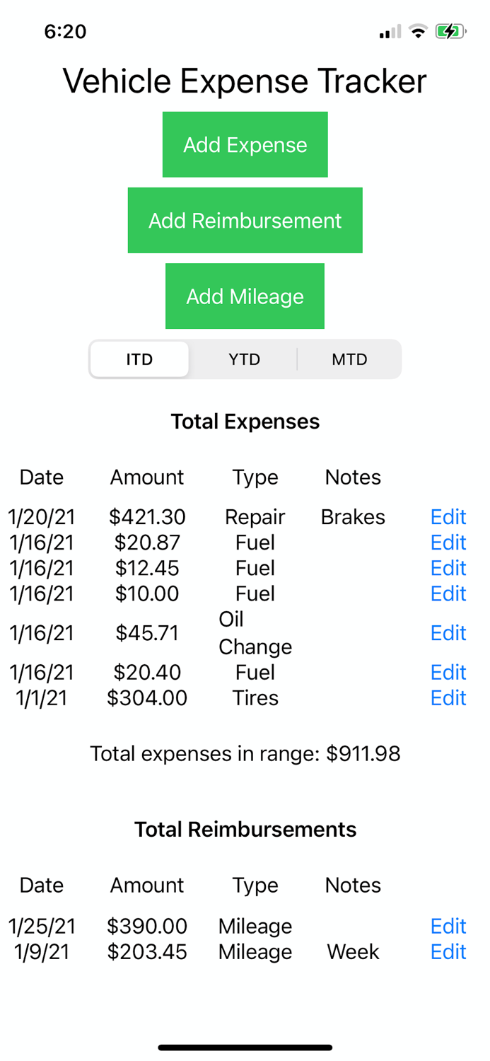 Really Simple Expense Tracker