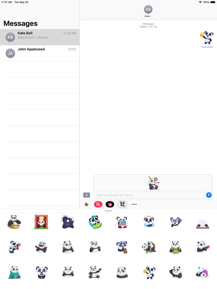 Panda Stickers Animated