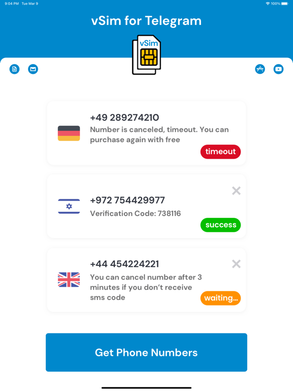 Screenshot #4 pour Numéros Virtuels Telegram