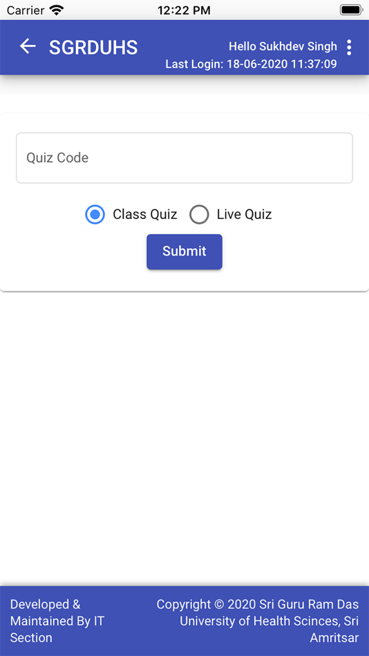 #3. SGRDUHS Quiz App (iOS) 由: SRI GURU RAM DAS UNIVERSITY OF HEALTH SCIENCES