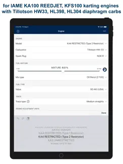 Jetting IAME KA100 & KFS FFSA iPad image 2
