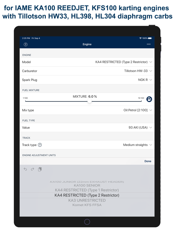 Jetting IAME KA100 and KFS FFSA