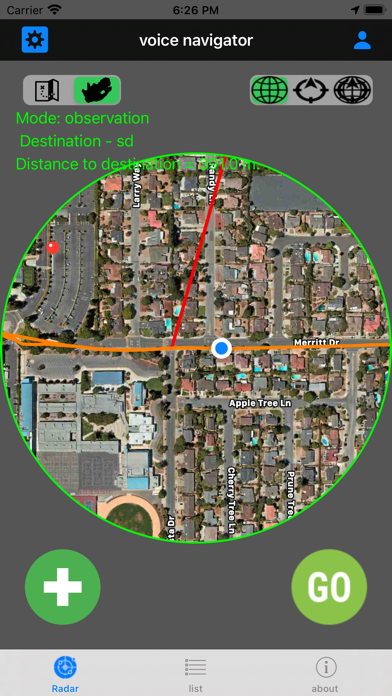 Navigator for pedestrians Screenshot