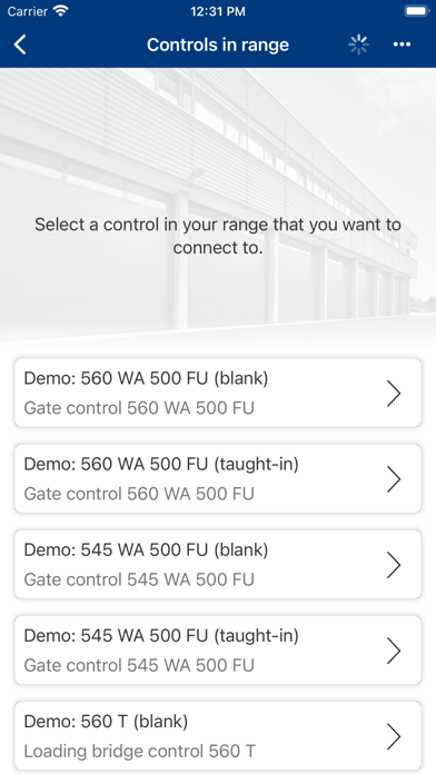 Hörmann BlueControl Screenshot