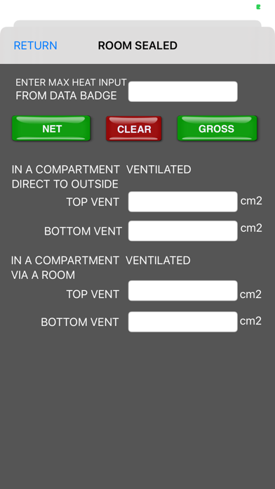 GB Gas Ventilation Calculator Screenshot