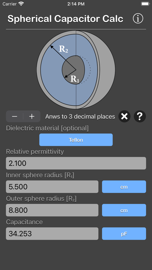 #4. Spherical Capacitor Calculator (iOS) 由: Nitrio