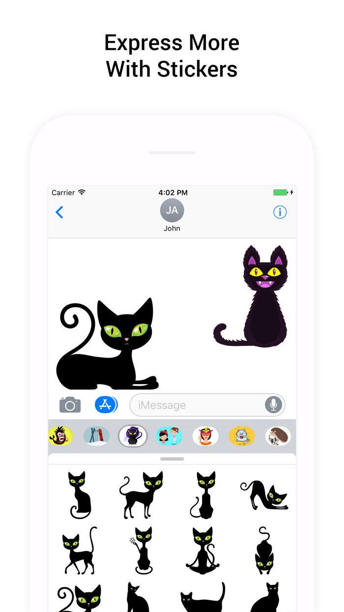 Black Cat Sticker for iMessage