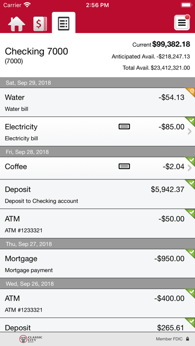 Classic City Bank Business App Screenshot