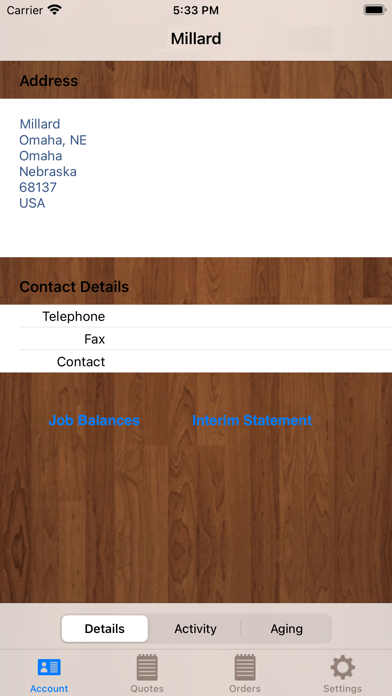Millard Lumber Web Track Screenshot