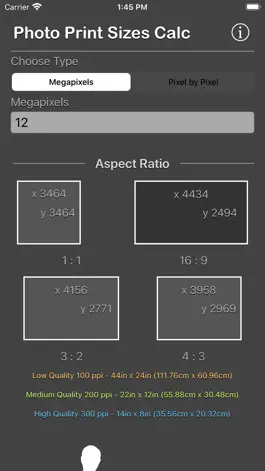 Game screenshot Photo Print Sizes Calculator mod apk