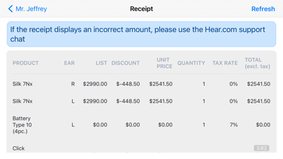 Hear.com Audiologist Tablet Screenshot