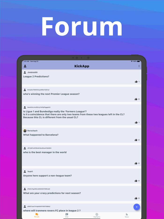 KickApp - Football chat app