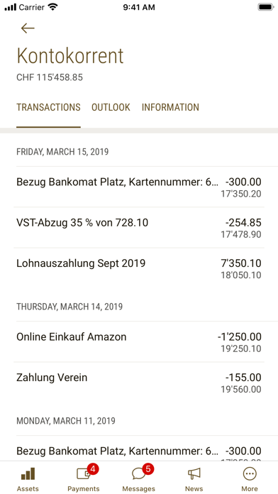 Mobile Banking Bank Zimmerberg Screenshot